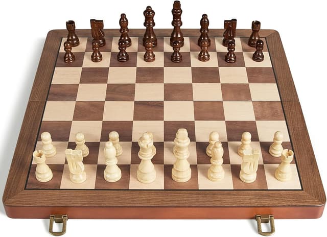 Thumbnail 5 de ELONGDI 15" Wooden Chess Set with Magnetic Pieces ♟