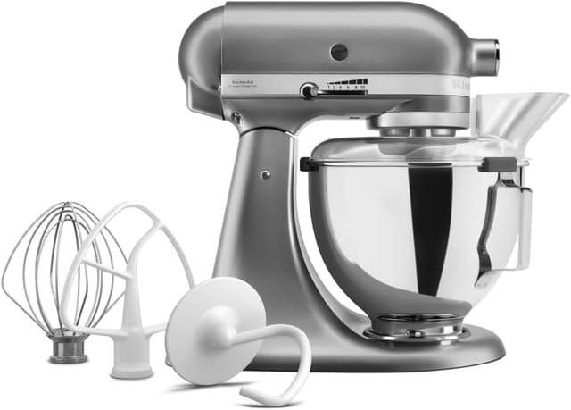 Thumbnail 6 de KitchenAid 4.3L Tilt-Head Stand Mixer 5KSM95PSBDC with stainless steel bowl and metal construction