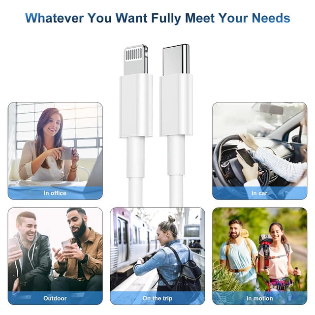 Thumbnail 5 de Kitminun iPhone USB‑C to Lightning 2m 2‑pack