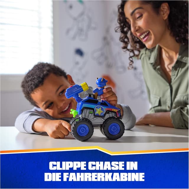 Detalle de Paw Patrol Rescue Wheels „Chases Monstertruck“-Fahrzeug mit Chase-Figur (Rescue-Wheels-Set, ab 3 Jahren)