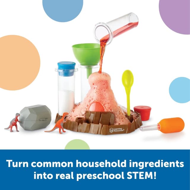 Detalle de Learning Resources Fizzy Volcano 13-Piece Preschool Science Lab Kit (Ages 4+)