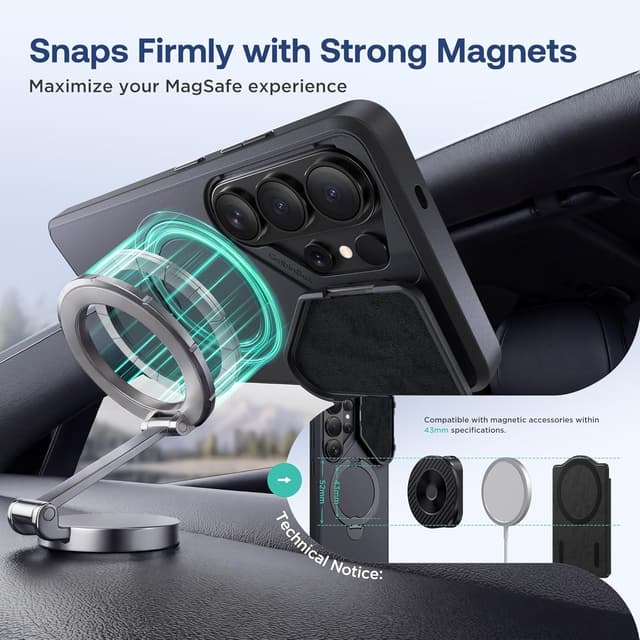 Detalle de GOLBINBOX GolbinBox 360 Adjustable Magnetic Stand for Samsung Galaxy S26 Ultra (Black)