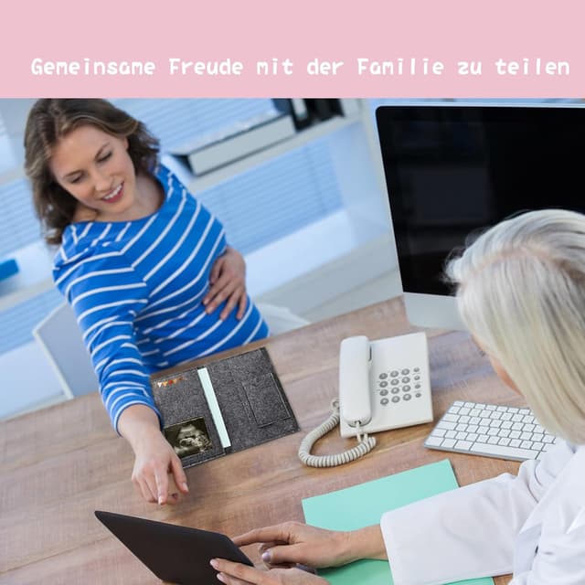 Detalle 2 de Mutterpasshülle aus Filz für den Deutschen Mutterpass – Schutzhülle mit Innenfächern