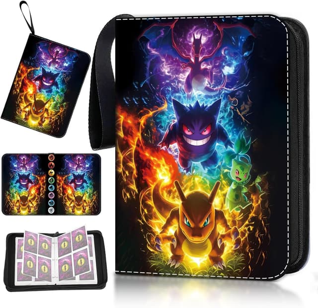 Detalle de Sammelalbum für Karten – PU-Kartenhalter mit Reißverschluss, 50 Seiten (bis 400 Karten)