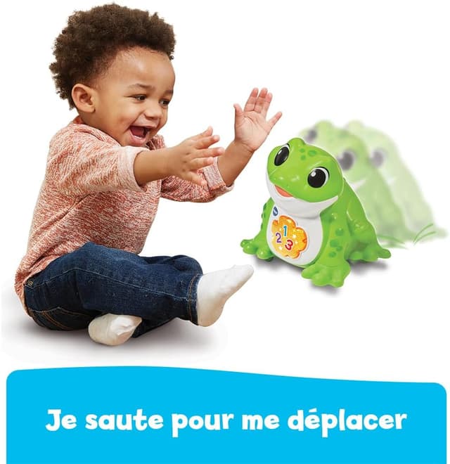 Detalle de VTech Pop, Ma Grenouille Hop Hop – grenouille sauteuse interactive qui chante et bouge (dès 1 an)