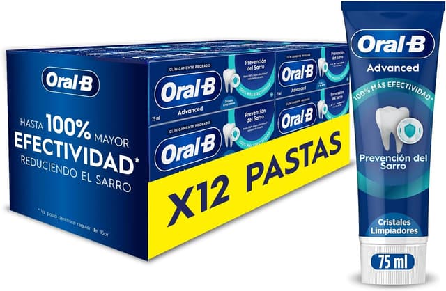 Detalle de Oral-B Advanced Prevención Sarro Peppermint 12x75ml 🦷