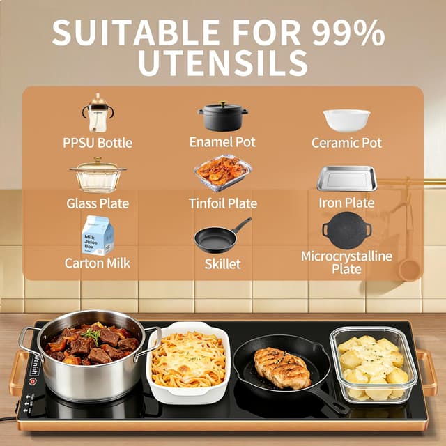 Detalle 1 de Electric Warming Tray 32x12 Food Warmer