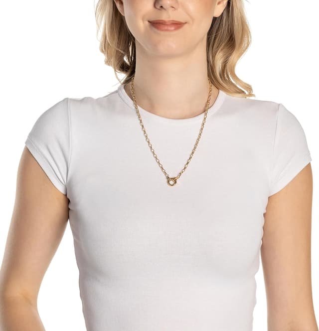 Detalle de JEWELS BY LEONARDO Halskette Tomke „Clip & Mix“ 50–51,3 cm goldfarben (Edelstahl) 025758