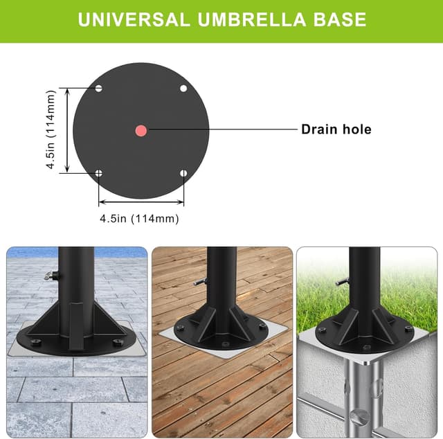 Thumbnail 5 de Lifeswell Schirmständer für Sonnenschirm am Balkon & Deck – Außendeckhalterung für Stangen bis 2 Zoll