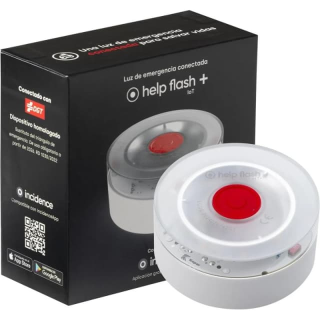 Detalle de Help Flash IOT Plus blanca, baliza con geolocalización