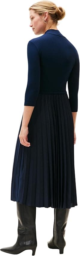 Detalle 2 de Tommy Hilfiger Vestido Slim Rib Midi XL azul