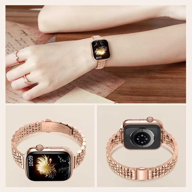 Detalle de TiMOVO Slim Rose Gold Stainless Steel Apple Watch Band 41mm