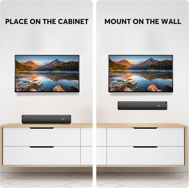 Detalle 2 de Wohome 2.1 Sound Bars for TV (S100) with Built-In Subwoofer, Voice Enhancement, Bluetooth 5.3/Optical/AUX/USB
