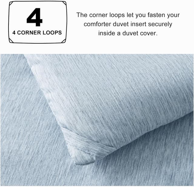 Detalle 2 de CozyLux Twin/Twin XL Comforter Set (2-Piece) in Blue with Double-Brushed Microfiber