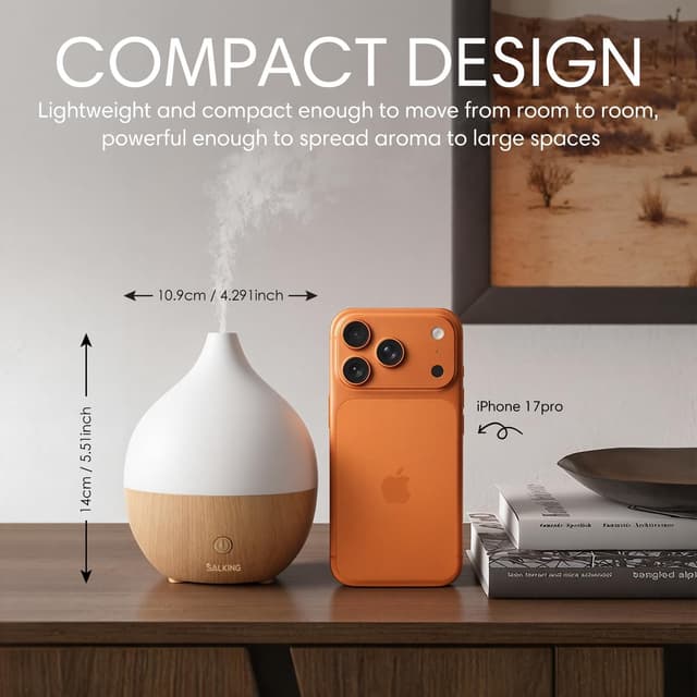 Detalle de SALKING Diffusore di oli essenziali da 100 ml con ultrasuoni e luce bianca calda