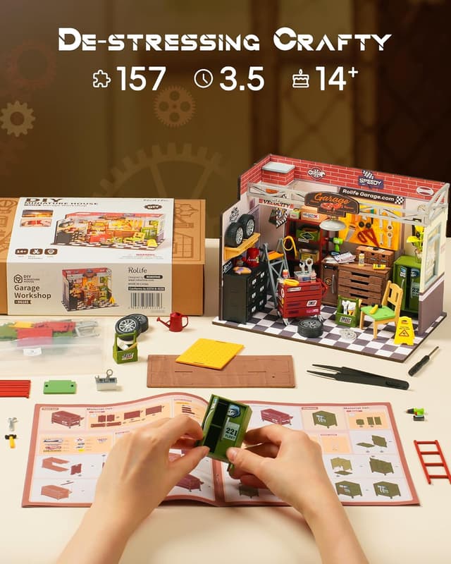 Thumbnail 5 de Rolife Maison de Poupée Garage Workshop 157 pièces