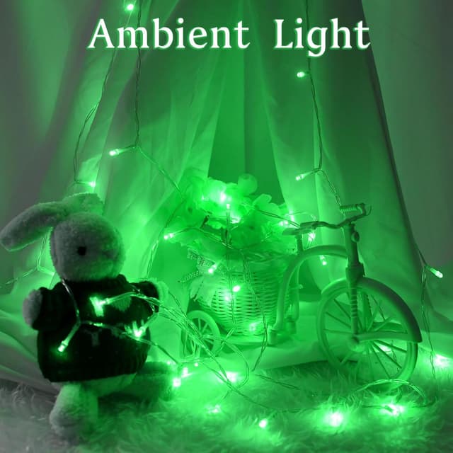 Detalle de Dalugo Green Fairy Lights (3m, 30 green LEDs) with 6h timer, battery powered & IP65 waterproof