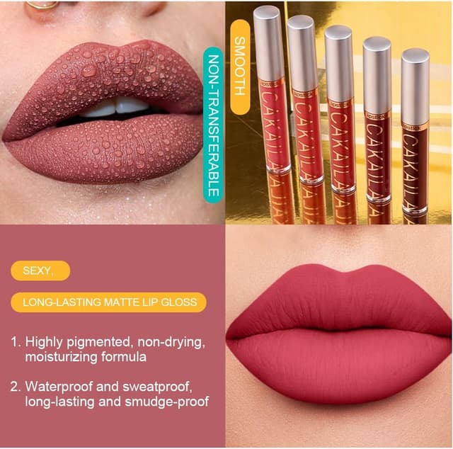 Detalle de LOPHE 10 pz Rossetto liquido waterproof effetto opaco e satinato #01/#02