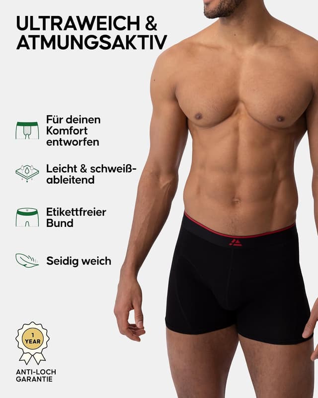 Detalle de Bambus-Boxershorts von Danish Endurance, 65% Viskose