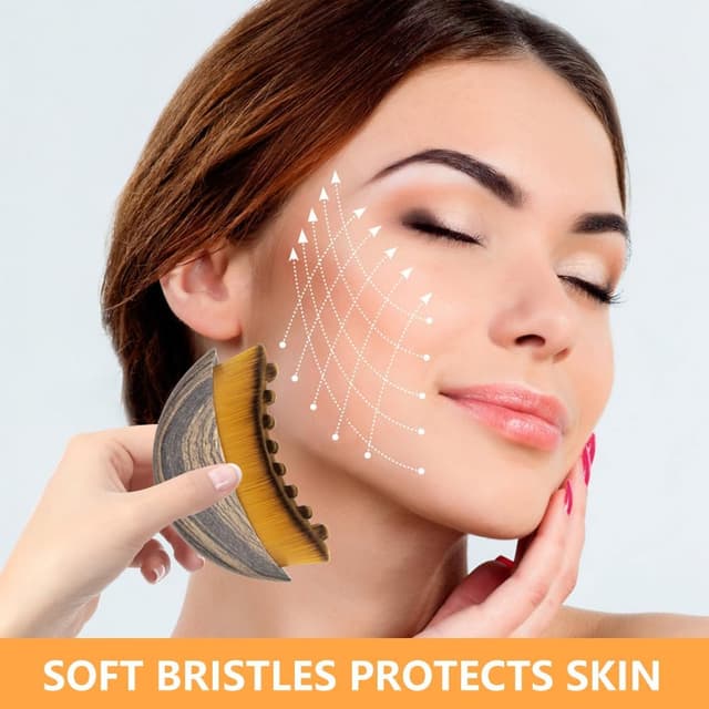 Detalle de BRTNUP Lymphatic Drainage Brush & Gua Sha for Face (chin & jawline sculpting)