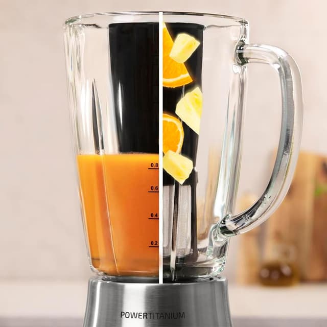 Detalle de Cecotec Power Black Titanium 2000MAX frullatore a bicchiere in vetro da 1,8 L da 2000W