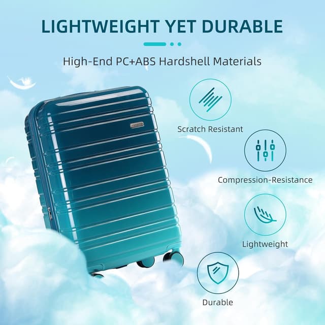 Detalle 1 de LARVENDER Luggage Sets 3 Piece 20 Inch Carry-On