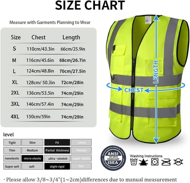 Thumbnail 1 de Hi Vis Vests High Visibility Reflective Vest