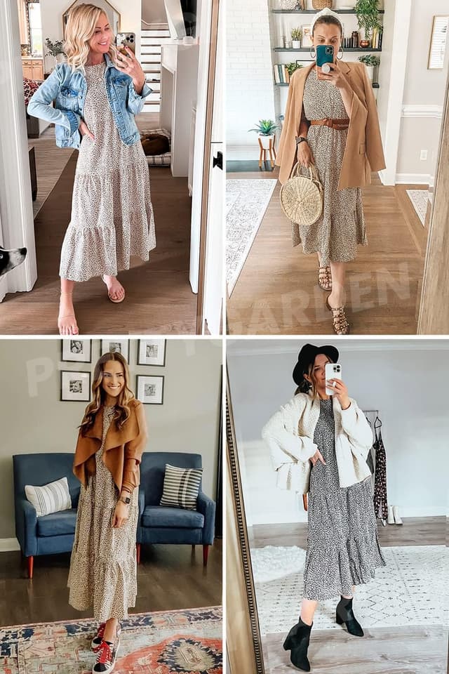 Thumbnail 6 de PRETTYGARDEN 2026 Floral Boho Midi Summer Dress with Puff Short Sleeves