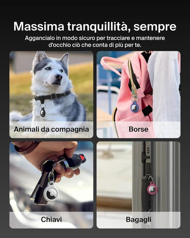 Detalle de Belkin custodia AirTag blu con anello 1