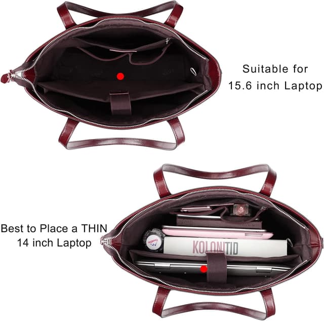 Detalle de S-ZONE Borsa Tote in pelle con tracolla per donna e laptop fino a 15,6