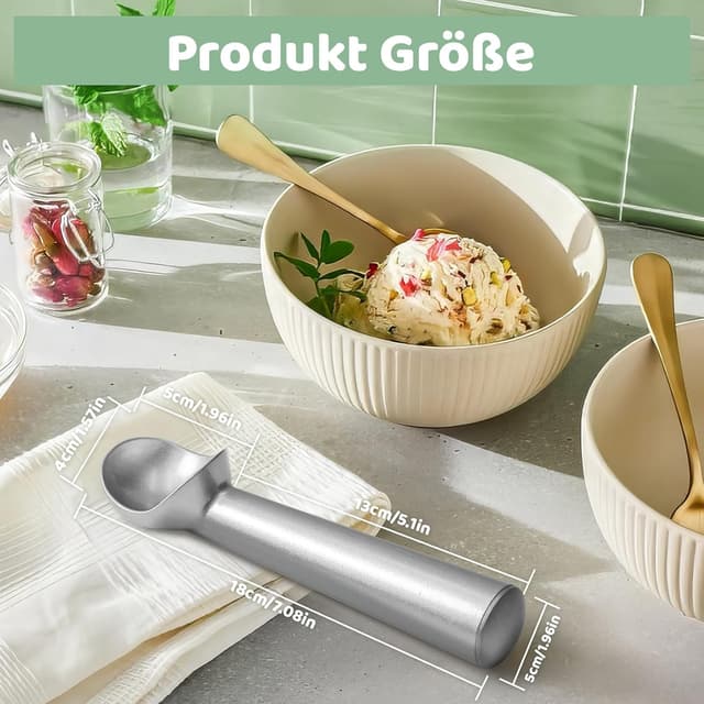 Detalle 2 de Nepfaivy Eisportionierer & Eislöffel Set (2 Stück, 18 cm) mit Antihaftbeschichtung