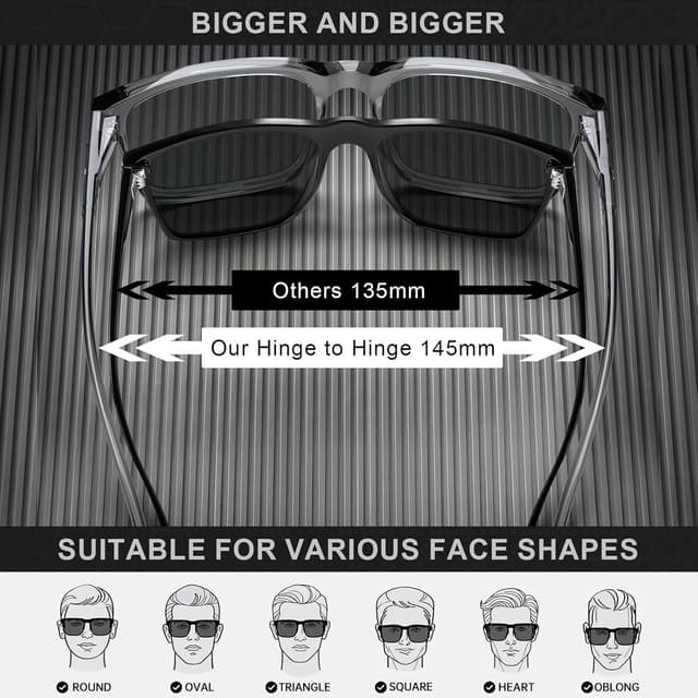 Detalle de STGATN Big Heads XL Polarised Sunglasses (Category 3) – TR90 oversized UV protection for large faces