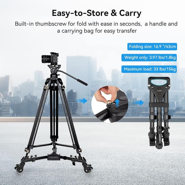 Detalle 2 de SmallRig Universal Photography Tripod Dolly 3986 (15kg load capacity)