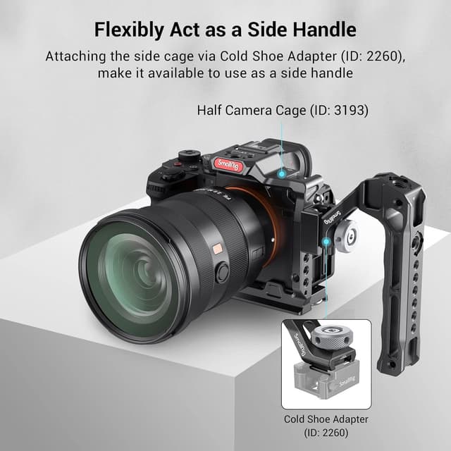 Detalle 2 de SMALLRIG Cold Shoe Top Handle 3764 mit 5 Kaltschuh-Adaptern für DSLR-Video-Rigs