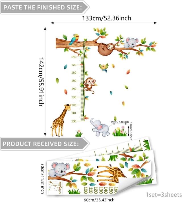 Thumbnail 4 de FUFUQUARE Kids Height Chart wall stickers 1.5m 🖼