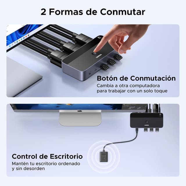 Thumbnail 6 de UGREEN Switch KVM DisplayPort 2 Entradas 2 Salidas 8K60Hz 🔌