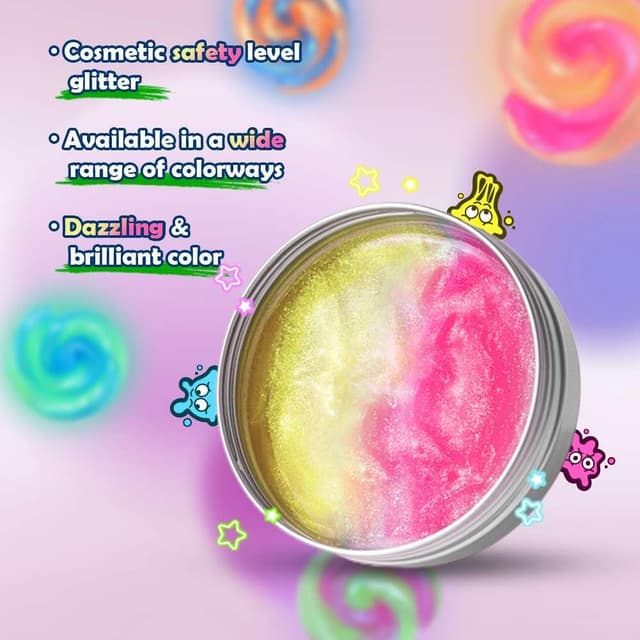 Detalle de WATERELF Play Putty Slime for Kids: non-sticky sensory fidget putty in Pink/Yellow (3.2 oz)
