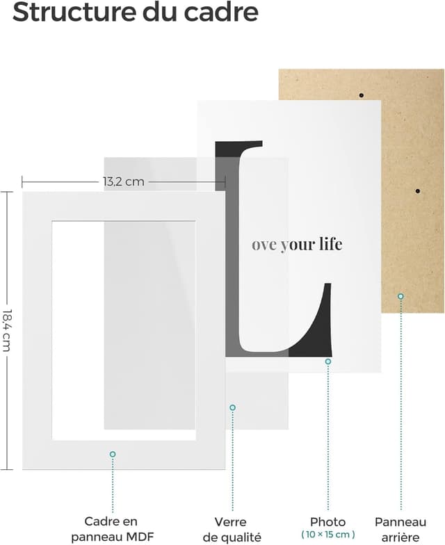 Thumbnail 6 de SONGMICS RPF35WT cadres 10 x 15 cm lot de 5