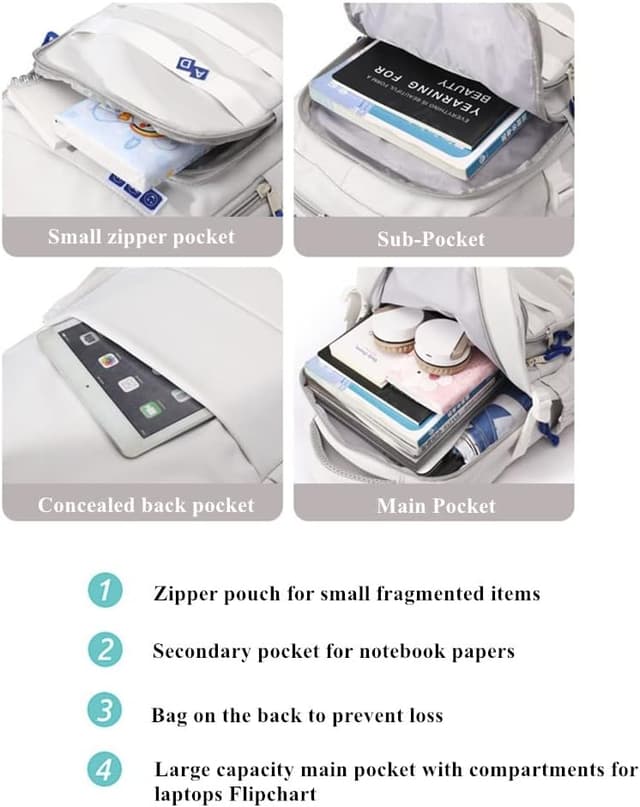 Detalle 2 de LANSHIYA Kids’ Middle School Backpack (with coin pouch) – lightweight, breathable back & rain-resistant school bag