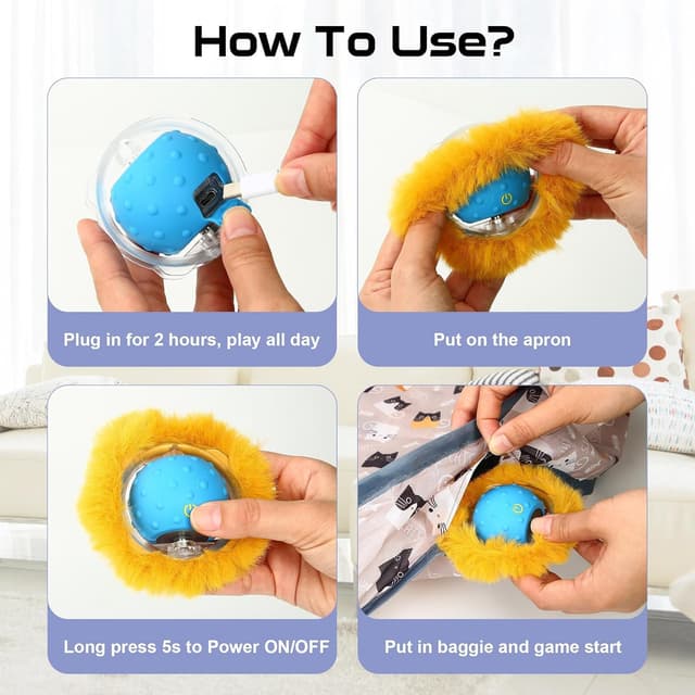 Thumbnail 5 de PUHOHUN Cat Toys Ball Brown