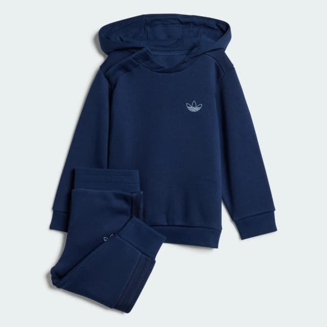 Detalle de Conjunto sudadera con capucha y pantalón Graphic Adidas para bebé (azul)