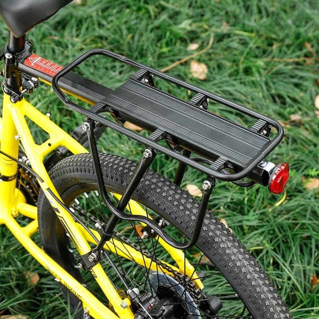 Detalle 2 de West Biking Gepäckträger fürs Mountainbike (hinten) aus Aluminium, bis 50 kg, Schnellmontage an der Sattelstütze