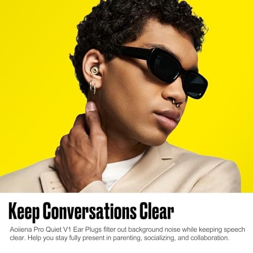 Detalle 2 de Aoiiena Pro-Comodidad Tapones para los oídos con filtro metálico y reducción de 46 dB (XS–L)