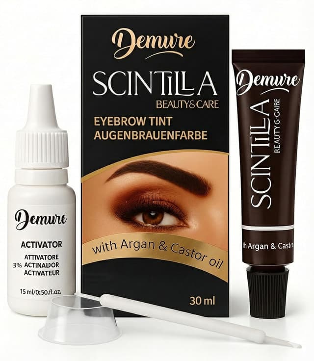 Detalle de Demure Augenbrauenfarbe-Set (1.0 Schwarz) mit Entwickler – Brow Tint für bis zu 4 Wochen