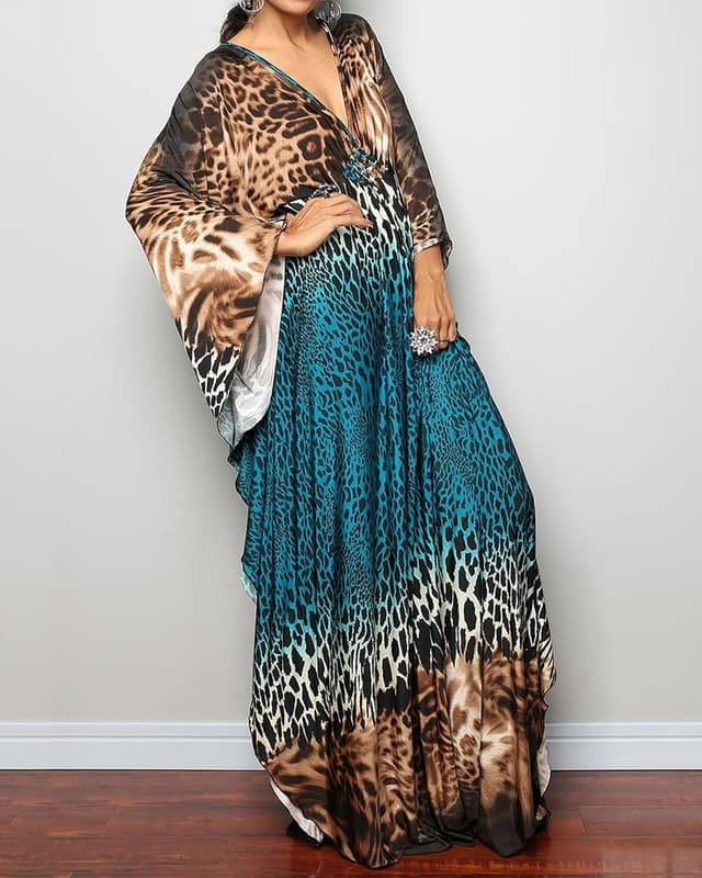 Detalle 2 de Bsubseach Women’s Ethnic Print Kaftan Beach Dress (Plus Size) Swimsuit Cover-Up