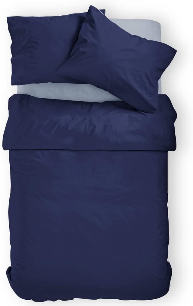 Detalle de Amolavet Sommer-Bettwäsche 135x200 in Blau (2-teilig, Mikrofaser) mit Reißverschluss