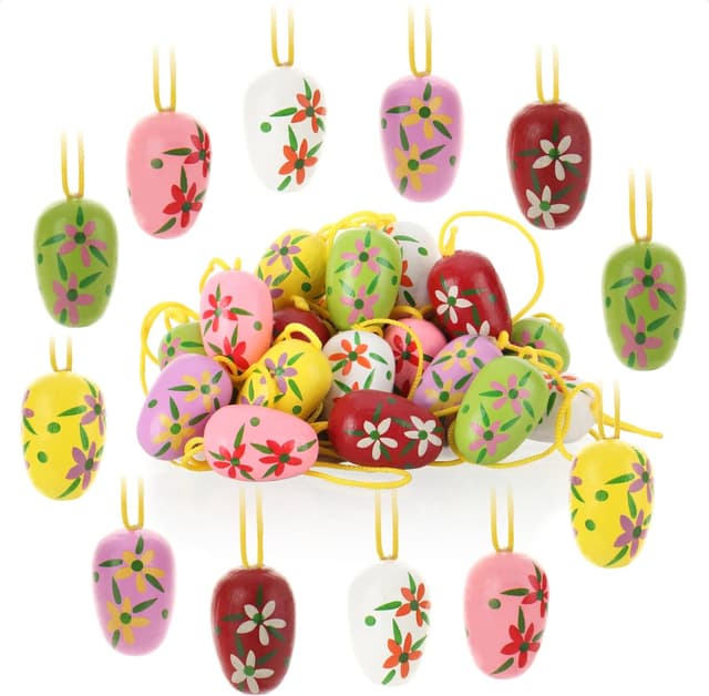 Detalle de COM-FOUR® 24x œufs de Pâques à suspendre 🐣
