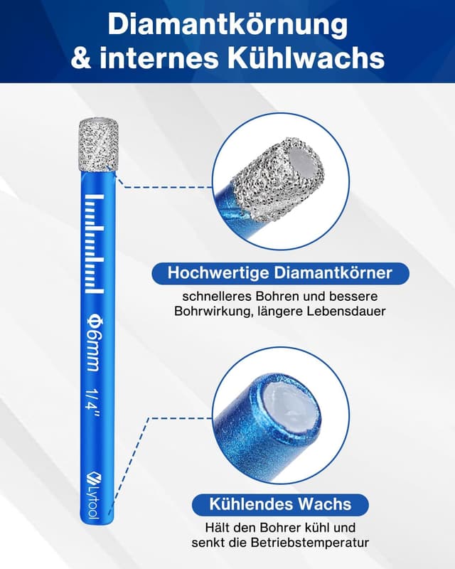 Thumbnail 2 de Lytool Fliesenbohrer Diamantbohrer Set 5tlg 5–12 mm