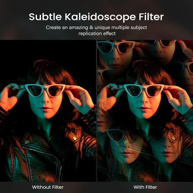 Detalle de WalkingWay 8-Repetition Prism Lens Filter 58mm kaleidoscope-style multi-image effects filter
