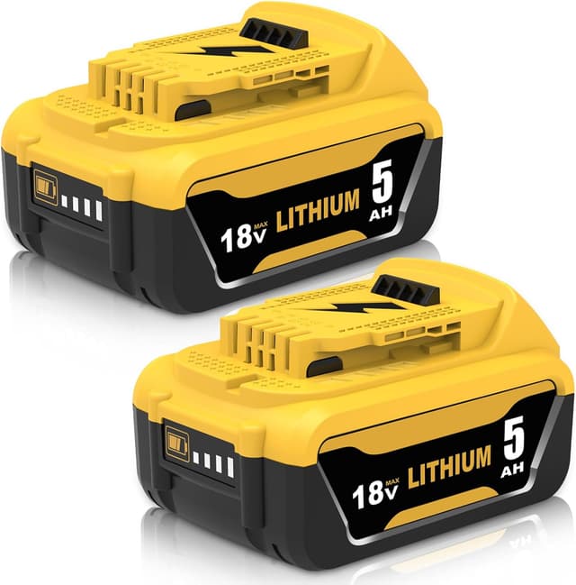 Detalle de 2x 18V 5Ah Li-ion replacement batteries with LED indicator for Dewalt (DCB184/DCB182/DCB181/DCB180 and more)